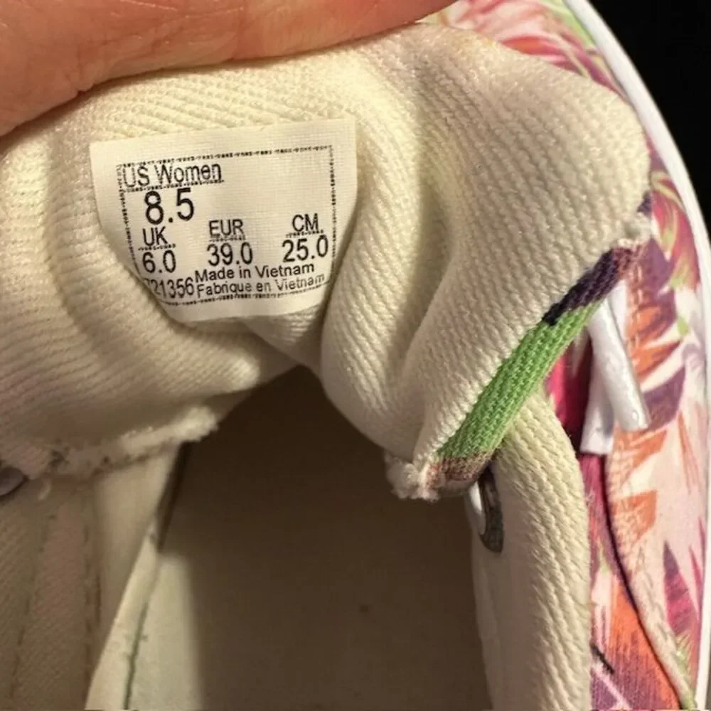 Vans Tropical Floral Pink Green Canvas Sneakers